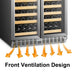 LUXURY 287 BOTTLES DUAL DOOR WINE COOLER - LANBO LW328DD - Lanbo Appliances - Wine Fridge Pros