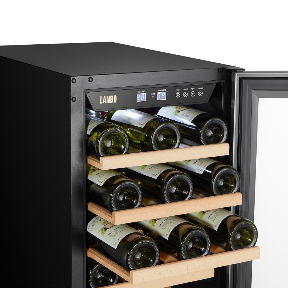 33 BOTTLE SINGLE ZONE WINE COOLER - LANBO LW33S - Lanbo Appliances - Wine Fridge Pros