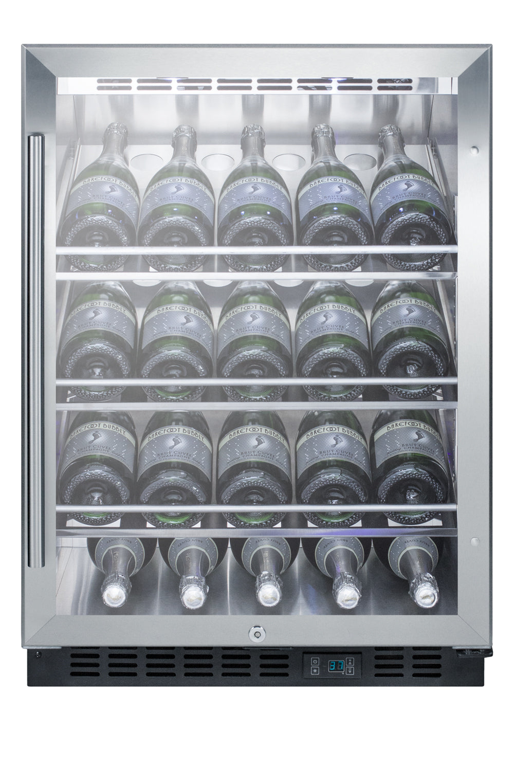 24" Wide Single Zone Built-In Commercial Wine Cellar  - Summit SCR610BLCHCSS - Summit - Wine Fridge Pros