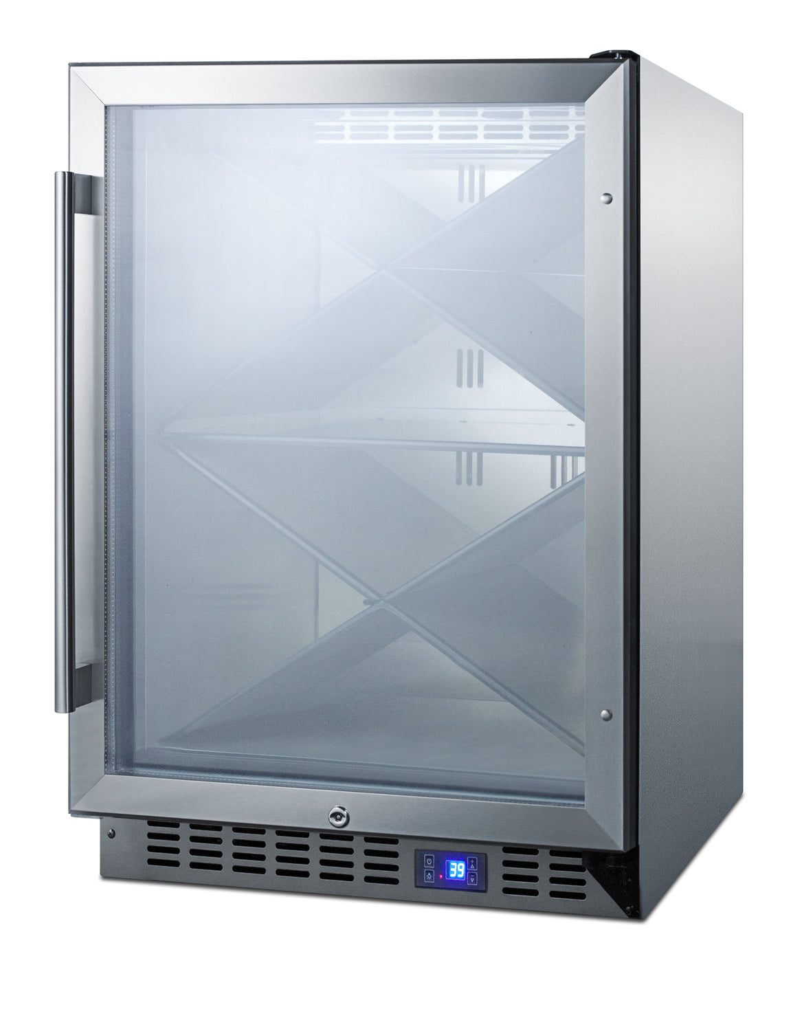 24" Wide Single Zone Built-In Commercial Wine Cellar  - Summit SCR610BLXCSS - Summit - Wine Fridge Pros