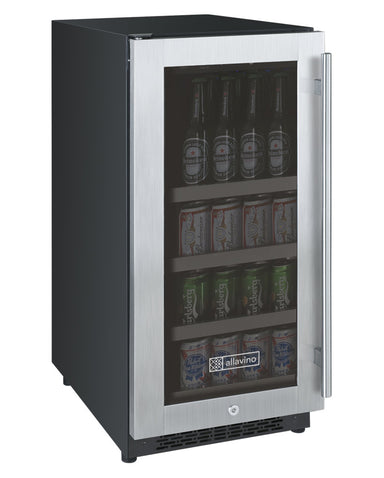 15" Wide FlexCount II Tru-Vino Stainless Steel Left Hinge Beverage Center - Allavino VSBC15-SL20 - Allavino - Wine Fridge Pros