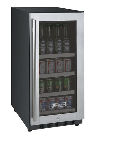 15" Wide FlexCount II Tru-Vino Stainless Steel Right Hinge Beverage Center - Allavino VSBC15-SR20 - Allavino - Wine Fridge Pros