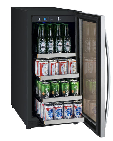 15" Wide FlexCount II Tru-Vino Stainless Steel Right Hinge Beverage Center - Allavino VSBC15-SR20 - Allavino - Wine Fridge Pros