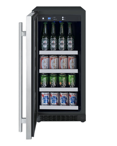 15" Wide FlexCount II Tru-Vino Stainless Steel Left Hinge Beverage Center - Allavino VSBC15-SL20 - Allavino - Wine Fridge Pros