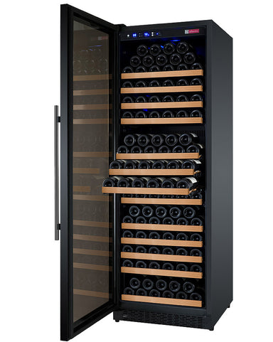 24" Wide FlexCount II Tru-Vino 177 Bottle Single Zone Black Left Hinge Wine Refrigerator - Allavino VSWR177-1BL20 - Allavino - Wine Fridge Pros