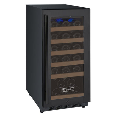 15" Wide FlexCount II Tru-Vino 30 Bottle Single Zone Black Wine Refrigerator - Allavino VSWR30-1BR20 - Allavino - Wine Fridge Pros