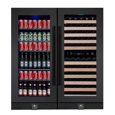 56" Upright Wine And Beverage Fridge Center Cabinet Freestanding - KingsBottle KBU100BW3 - KingsBottle - Wine Fridge Pros