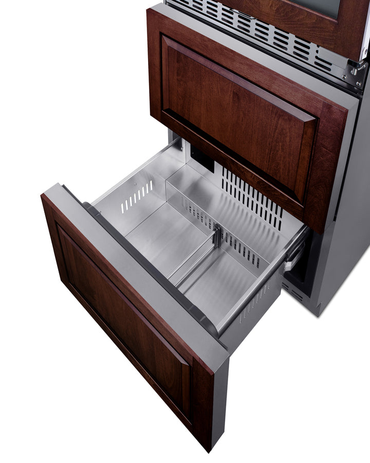 24" Wide Combination Dual-Zone Wine Cellar and 2-Drawer All-Refrigerator (Panels Not Included) - Summit SWCDAR24PNR - Summit - Wine Fridge Pros