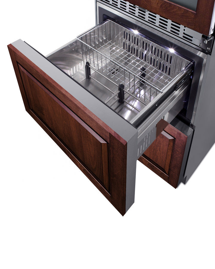 24" Wide Combination Dual-Zone Wine Cellar and 2-Drawer All-Refrigerator (Panels Not Included) - Summit SWCDAR24PNR - Summit - Wine Fridge Pros