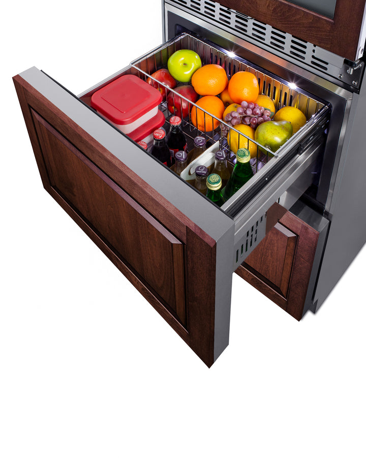 24" Wide Combination Dual-Zone Wine Cellar and 2-Drawer All-Refrigerator (Panels Not Included) - Summit SWCDAR24PNR - Summit - Wine Fridge Pros