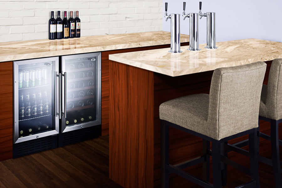 18" Wide Built-In Beverage Center, ADA Compliant - Summit SCR1841BCSSADA - Summit - Wine Fridge Pros