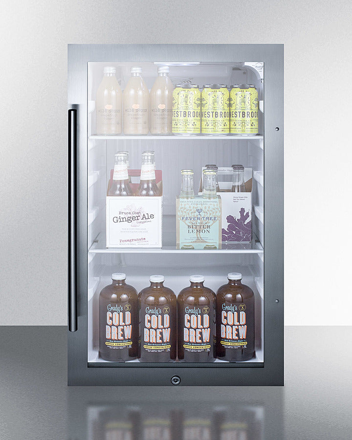 Shallow Depth Indoor/Outdoor Beverage Cooler - Summit SPR489OSCSS - Summit - Wine Fridge Pros