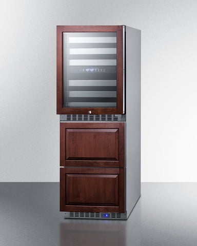 24" Wide Combination Dual-Zone Wine Cellar and 2-Drawer All-Freezer (Panels Not Included) - Summit SWCDAF24PNR - Summit - Wine Fridge Pros