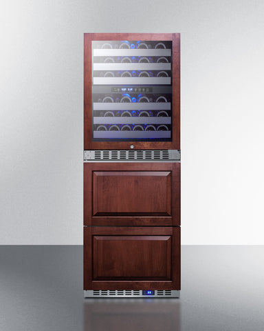 24" Wide Combination Dual-Zone Wine Cellar and 2-Drawer All-Refrigerator (Panels Not Included) - Summit SWCDAR24PNR - Summit - Wine Fridge Pros