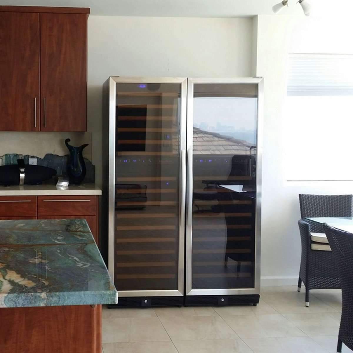 72" Tall Beer And Wine Refrigerator Combo With Glass Door - KingsBottle KBU170BW3 - KingsBottle - Wine Fridge Pros
