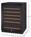 24" Wide FlexCount II Tru-Vino 56 Bottle Single Zone Black Left Hinge Wine Refrigerator - Allavino VSWR56-1BL20 - Allavino - Wine Fridge Pros