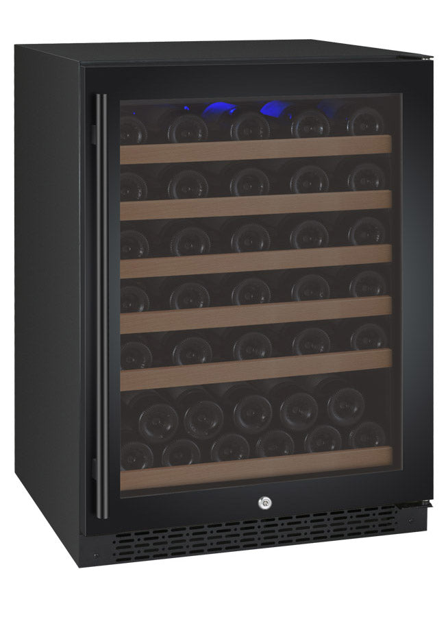 24" Wide FlexCount II Tru-Vino 56 Bottle Single Zone Black Right Hinge Wine Refrigerator - Allavino VSWR56-1BR20 - Allavino - Wine Fridge Pros