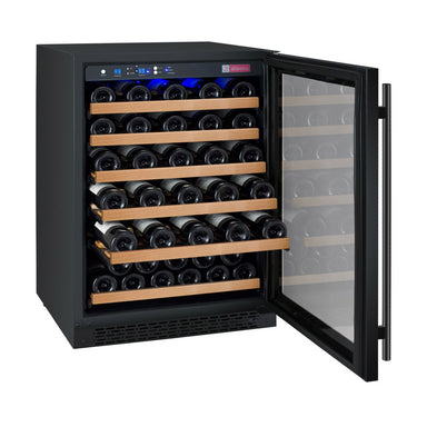 24" Wide FlexCount II Tru-Vino 56 Bottle Single Zone Black Right Hinge Wine Refrigerator - Allavino VSWR56-1BR20 - Allavino - Wine Fridge Pros