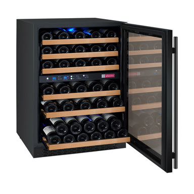 24" Wide FlexCount II Tru-Vino 56 Bottle Dual Zone Black Right Hinge Wine Refrigerator - Allavino VSWR56-2BR20 - Allavino - Wine Fridge Pros